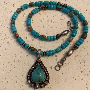 Southwestern turquoise pendant and necklace